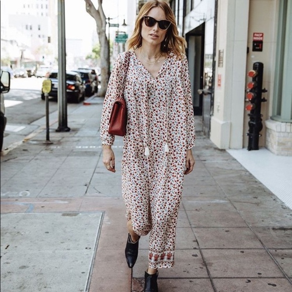 Anine Bing Silk Maxi Darcy Dress in Floral